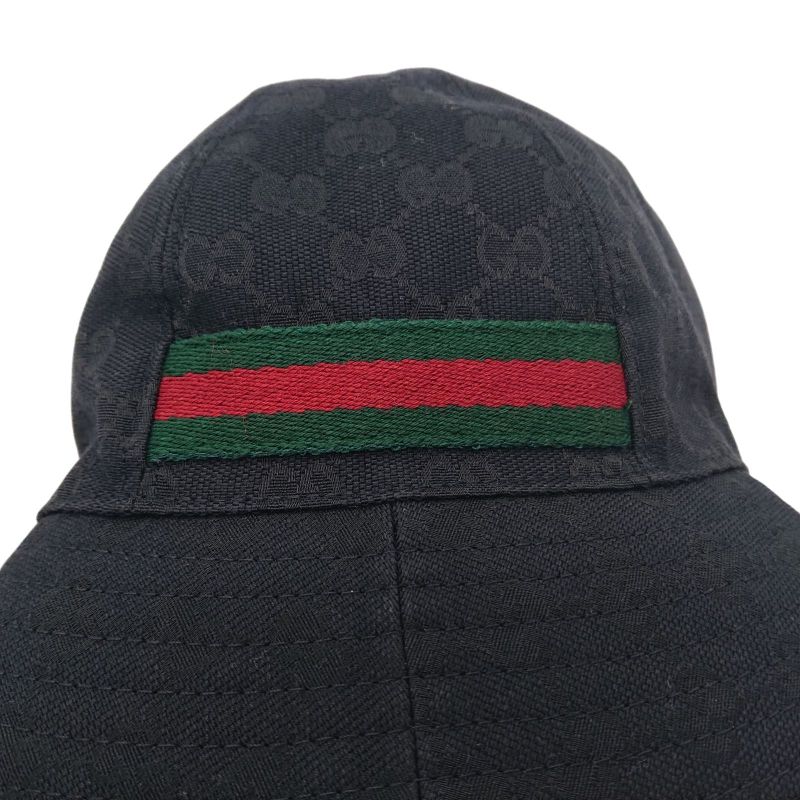 Gucci Bucket Hat Bucket Hat GG Canvas L Size Black Men's