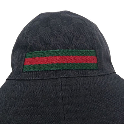 Gucci Bucket Hat Bucket Hat GG Canvas L Size Black Men's