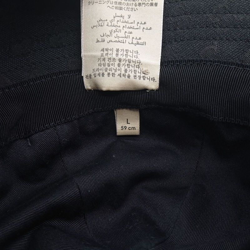Gucci Bucket Hat Bucket Hat GG Canvas L Size Black Men's