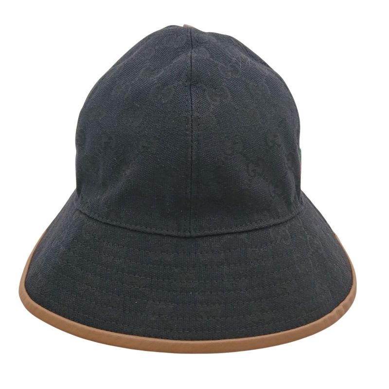Gucci Bucket Hat Bucket Hat GG Canvas L Size Black Men's