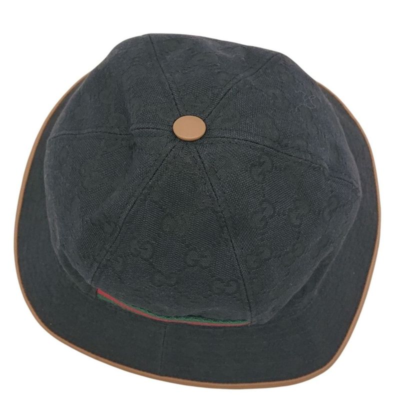 Gucci Bucket Hat Bucket Hat GG Canvas L Size Black Men's