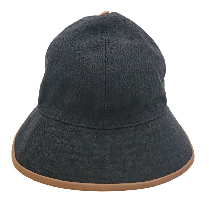 Gucci Bucket Hat Bucket Hat GG Canvas L Size Black Men's