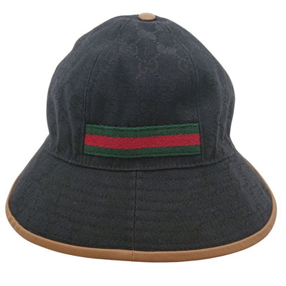 Gucci Bucket Hat Bucket Hat GG Canvas L Size Black Men's