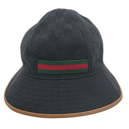 Gucci Bucket Hat Bucket Hat GG Canvas L Size Black Men's