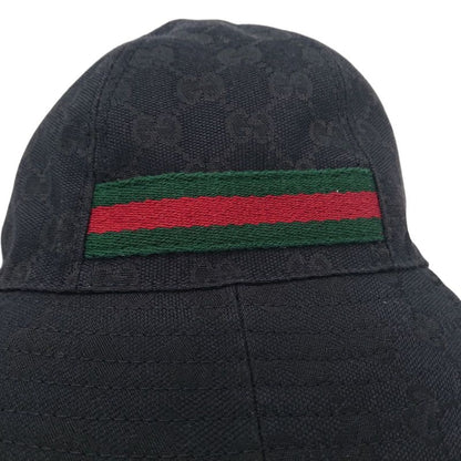 Gucci Bucket Hat Bucket Hat GG Canvas L Size Black Men's