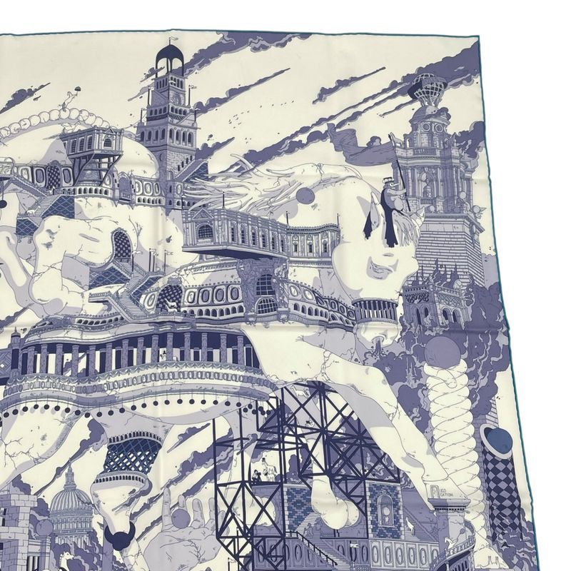 Piece Hermes Carre 90 Scarf Silk Hippopolis UGO Gattoni Ipopolis Ugo Gattoni