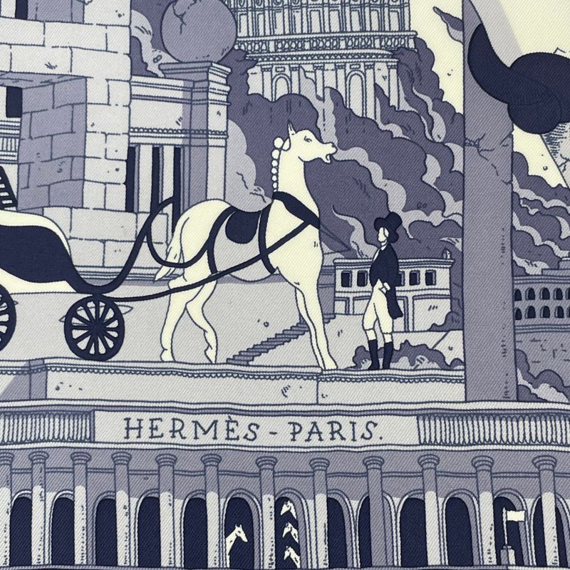 Piece Hermes Carre 90 Scarf Silk Hippopolis UGO Gattoni Ipopolis Ugo Gattoni