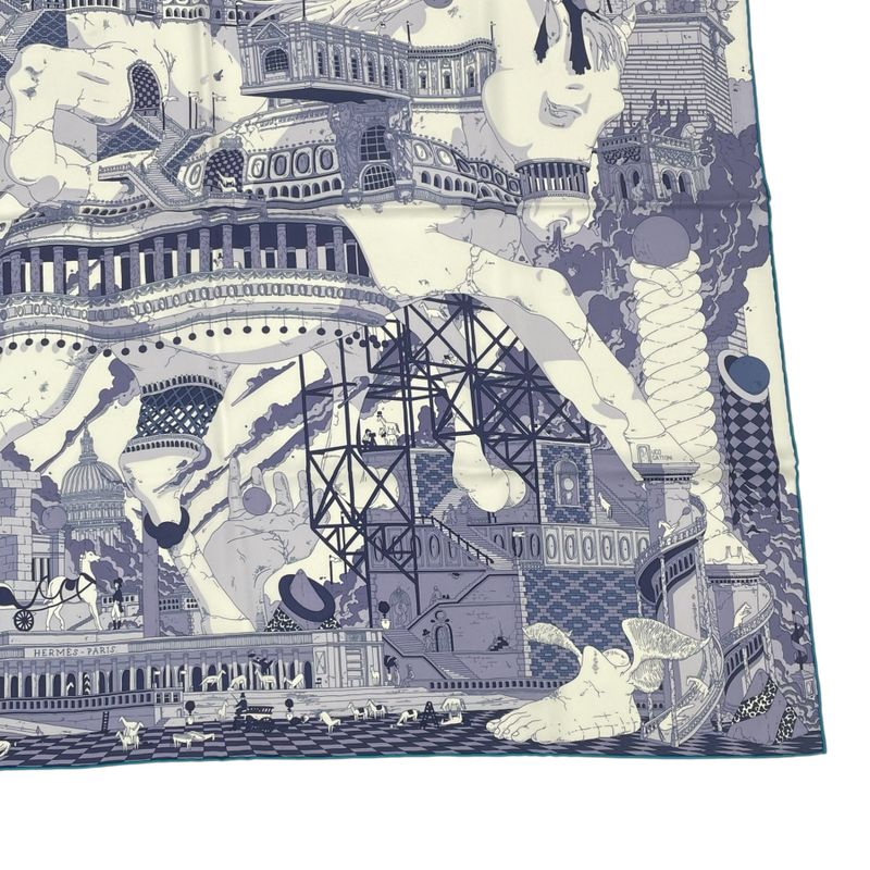 Piece Hermes Carre 90 Scarf Silk Hippopolis UGO Gattoni Ipopolis Ugo Gattoni