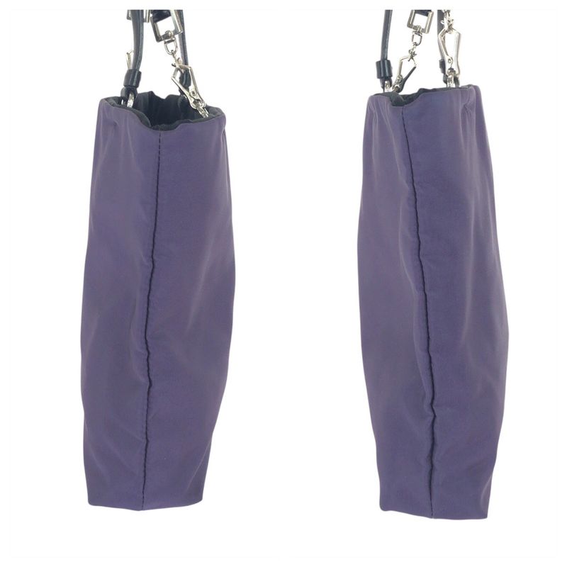 Prada Tessuto Triangle Logo Plate Purple Silver Hardware Nylon/leather Tote