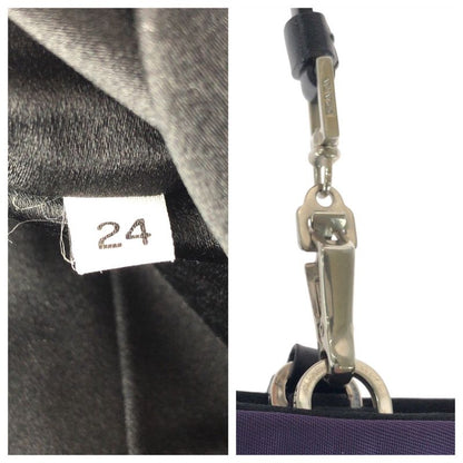 Prada Tessuto Triangle Logo Plate Purple Silver Hardware Nylon/leather Tote
