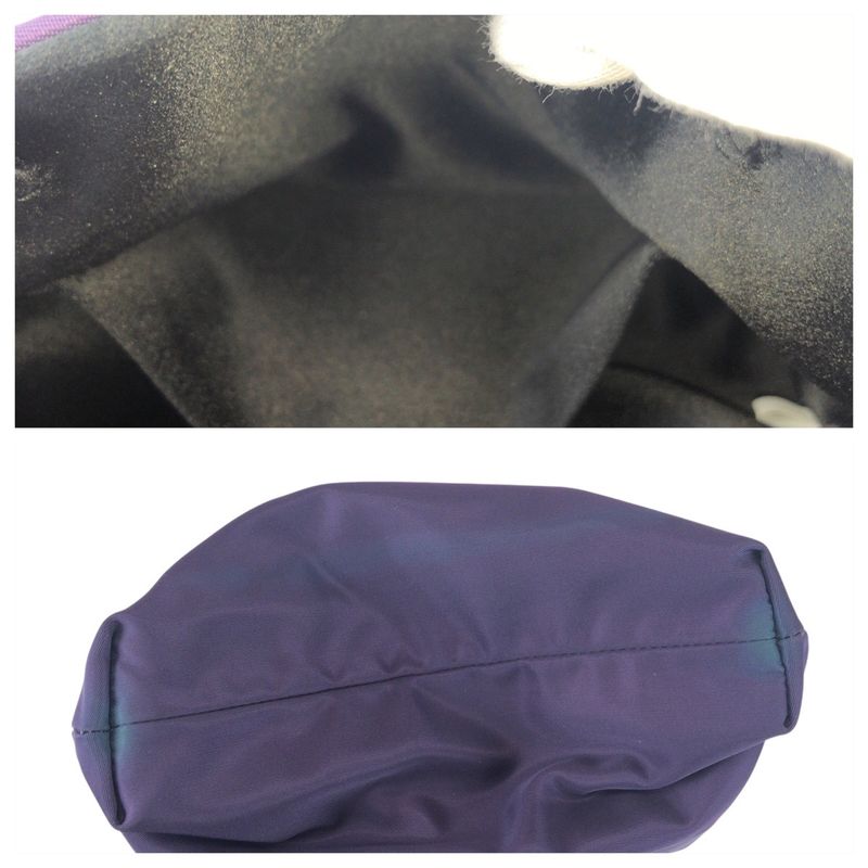 Prada Tessuto Triangle Logo Plate Purple Silver Hardware Nylon/leather Tote