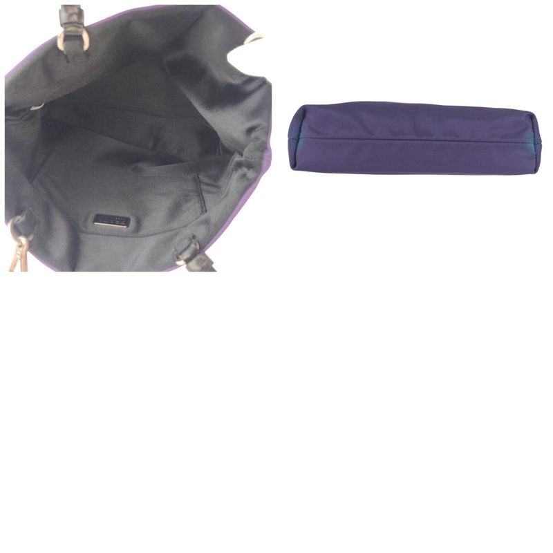 Prada Tessuto Triangle Logo Plate Purple Silver Hardware Nylon/leather Tote
