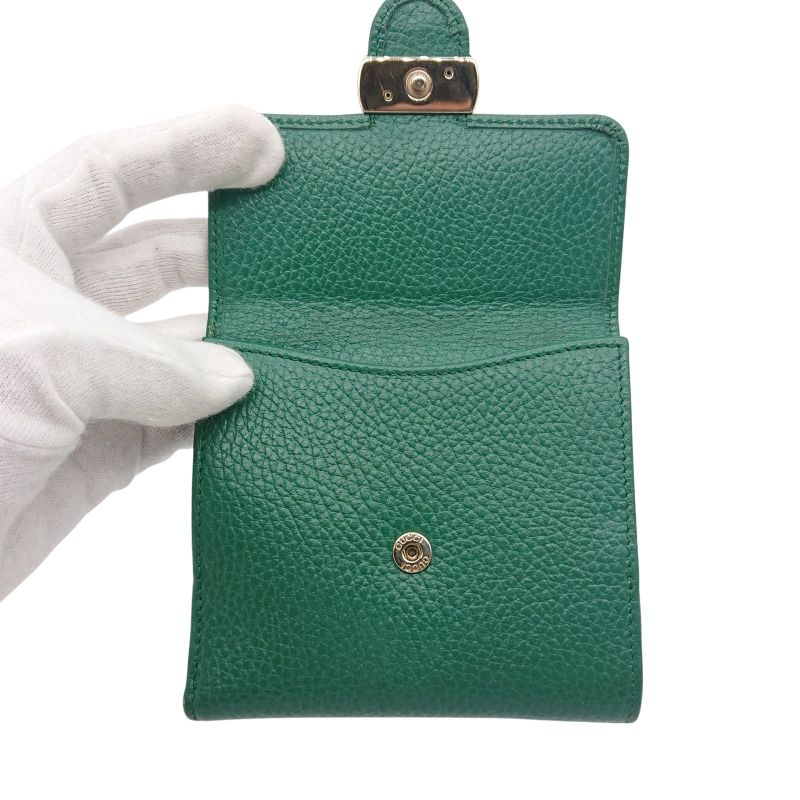 Gucci Folded Wallet GG Interlocking Green W Hook