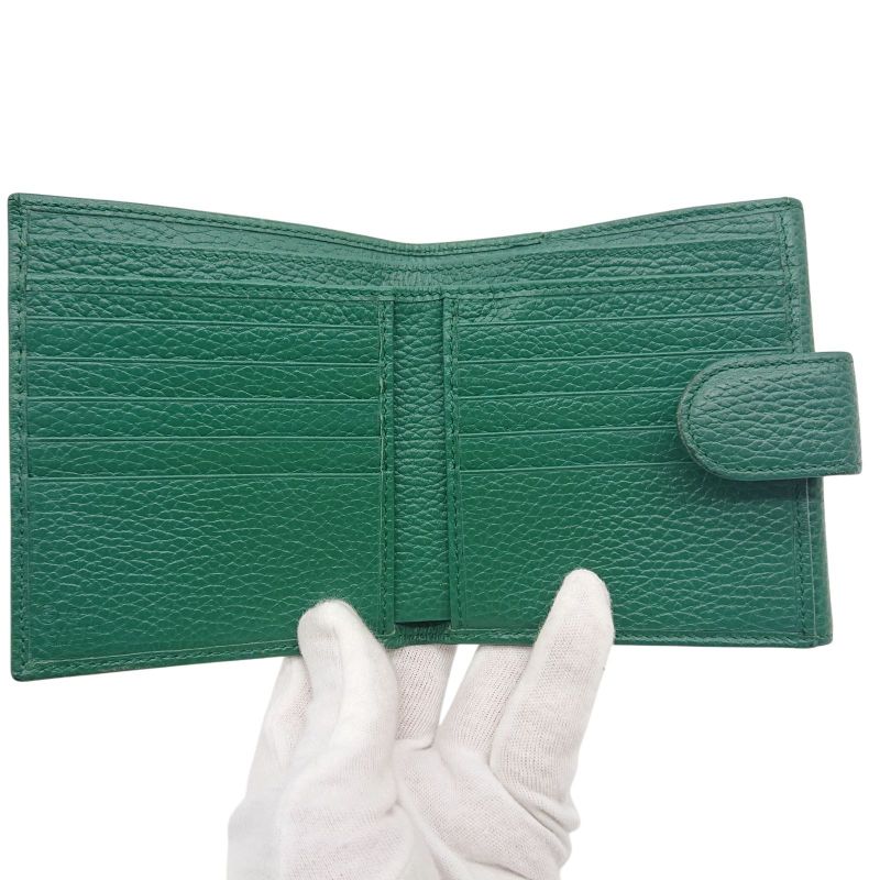 Gucci Folded Wallet GG Interlocking Green W Hook