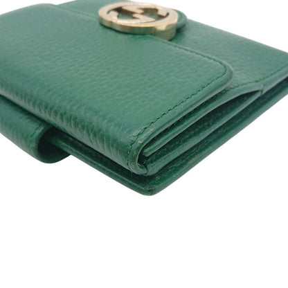 Gucci Folded Wallet GG Interlocking Green W Hook