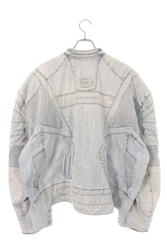 Balenciaga 790482 Tnw65 Denim Racer Jacket Blouson Men's 1