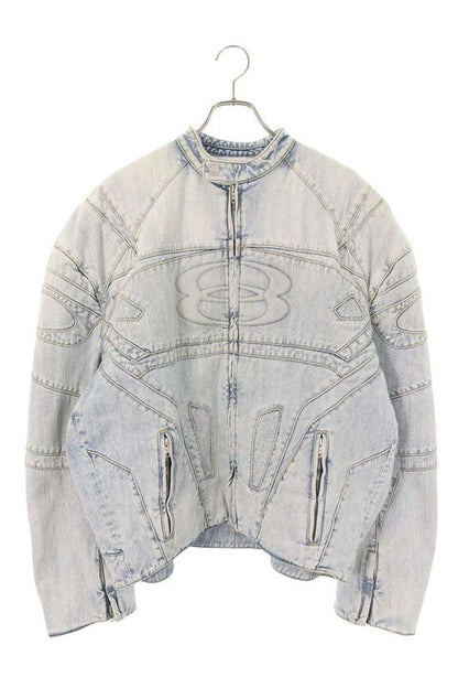 Balenciaga 790482 Tnw65 Denim Racer Jacket Blouson Men's 1