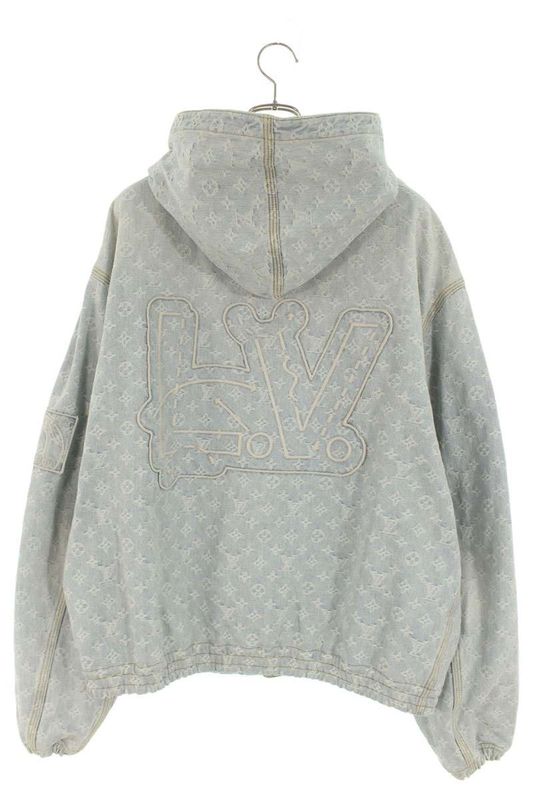 Louis Vuitton 21AW Rm212m UZD Hla01w NBA Zip Through Hoodie Denim Jacket Men 58
