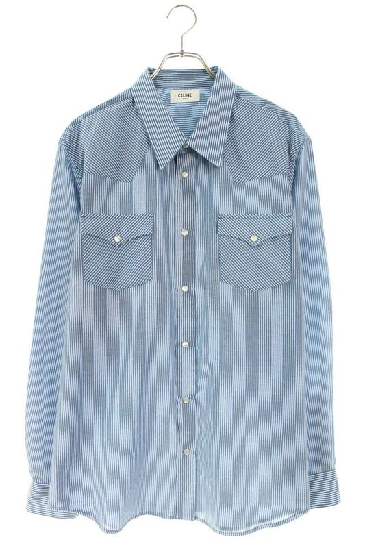 Celine 2c892777v Striped Long Sleeve Shirt Men 43