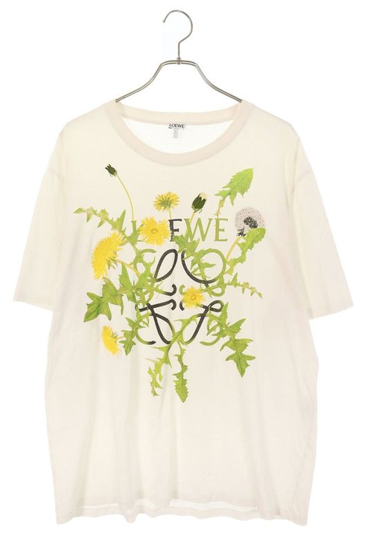 Loewe H526y22x70 Flower Embroidery Anagram Print T-shirt Men's XL
