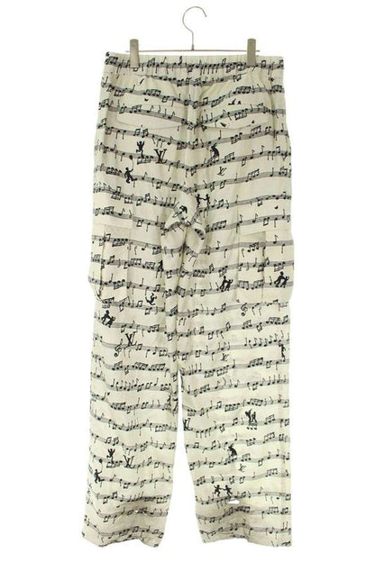 Louis Vuitton 23SS Rm231m SV8 Hop09w Silk Long Pants With Musical Note Pattern