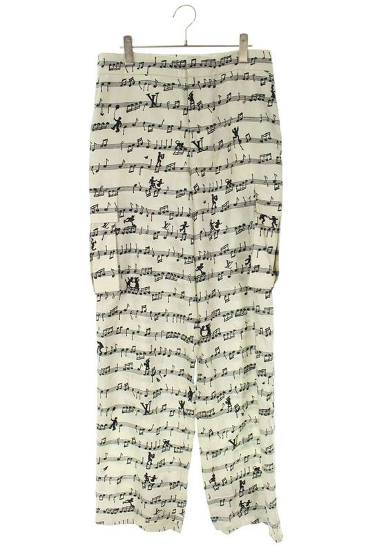 Louis Vuitton 23SS Rm231m SV8 Hop09w Silk Long Pants With Musical Note Pattern