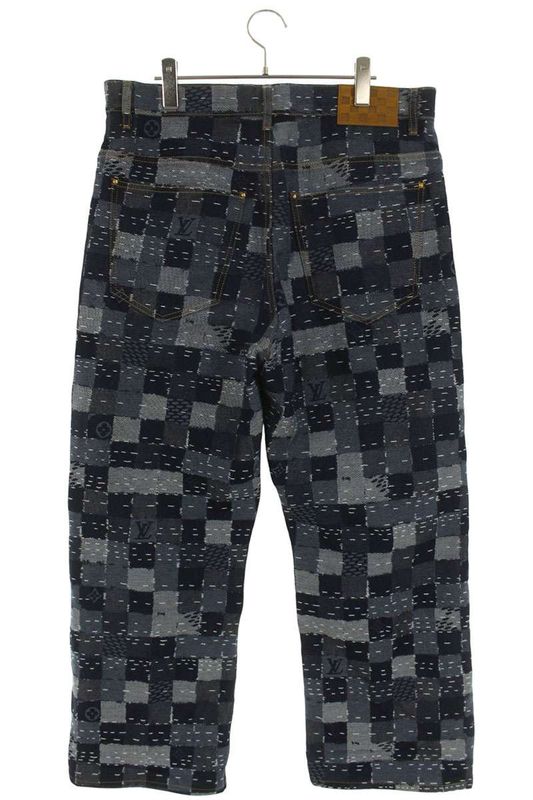Louis Vuitton 25AW Rm252m WIO Htd64w Damier Skate Denim Pants Men's 32