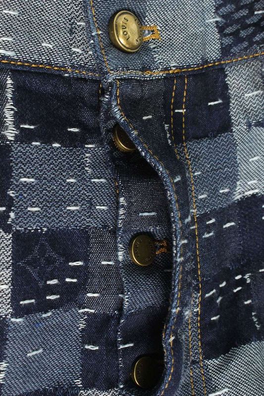 Louis Vuitton 25AW Rm252m WIO Htd64w Damier Skate Denim Pants Men's 32