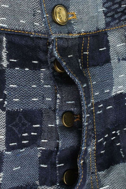 Louis Vuitton 25AW Rm252m WIO Htd64w Damier Skate Denim Pants Men's 32