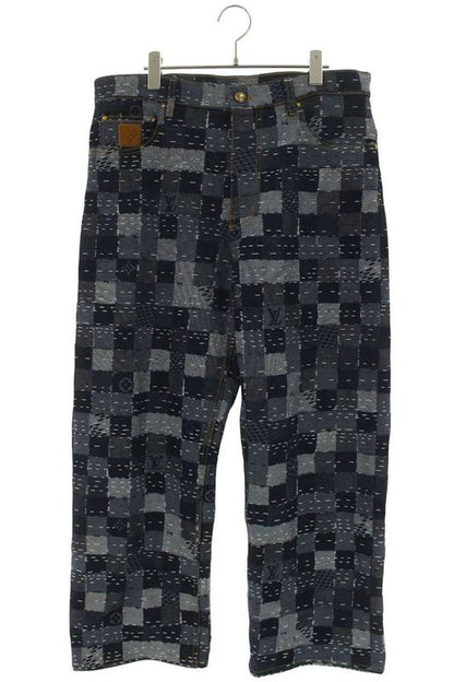 Louis Vuitton 25AW Rm252m WIO Htd64w Damier Skate Denim Pants Men's 32