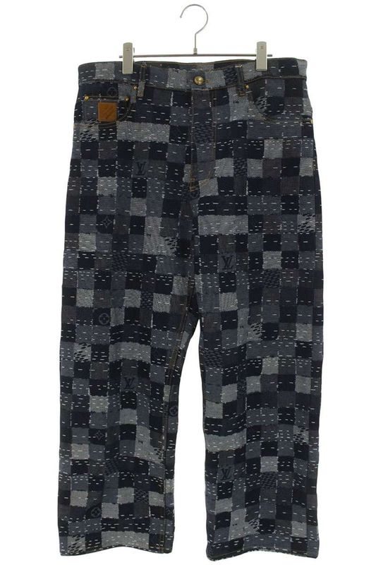 Louis Vuitton 25AW Rm252m WIO Htd64w Damier Skate Denim Pants Men's 32