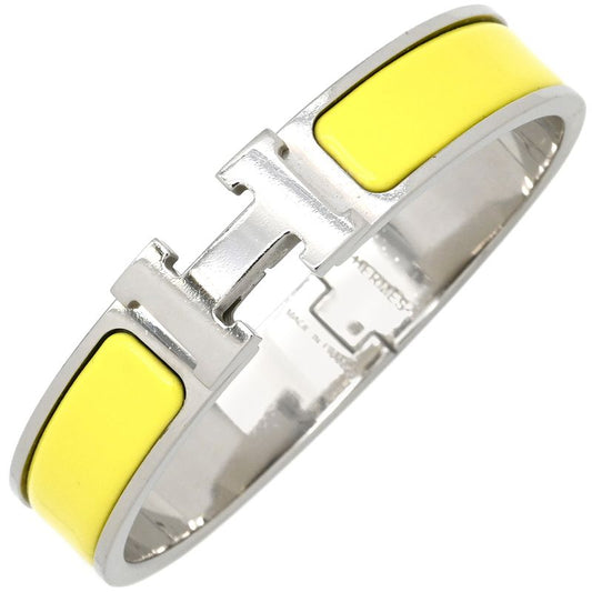Hermes Bracelet Click H PM Metal Enamel Yellow X Silver Hardware H Bracelet [box