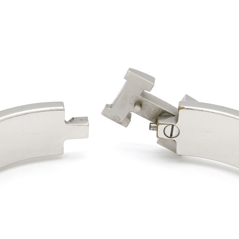 Hermes Bracelet Click H PM Metal Enamel Yellow X Silver Hardware H Bracelet [box