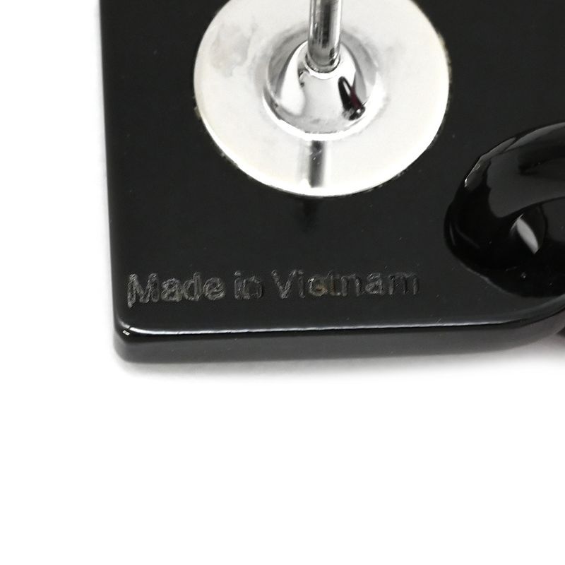 Hermes Earrings Ava Hava Buffalo Horn Lacquer Pink X Brown Silver Hardware H