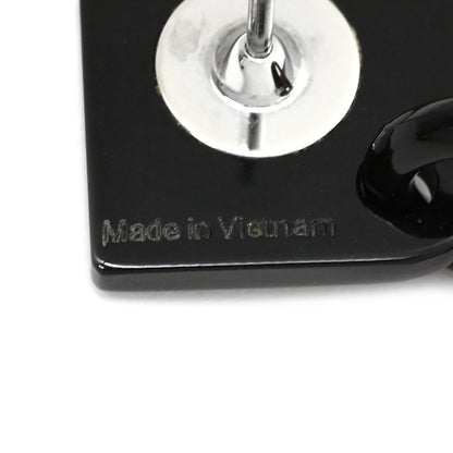 Hermes Earrings Ava Hava Buffalo Horn Lacquer Pink X Brown Silver Hardware H