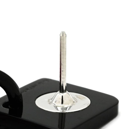 Hermes Earrings Ava Hava Buffalo Horn Lacquer Pink X Brown Silver Hardware H