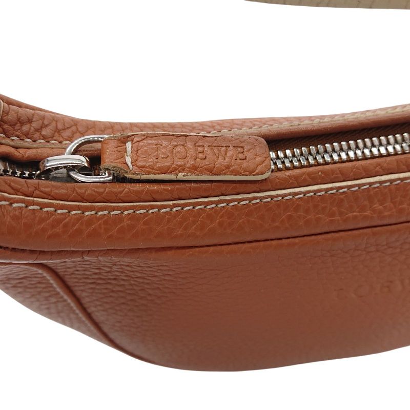Loewe 2way Shoulder Bag Handbag Logo Shape Push Leather Round Shape
