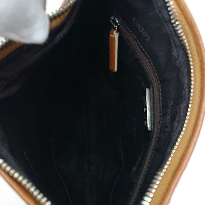 Loewe 2way Shoulder Bag Handbag Logo Shape Push Leather Round Shape