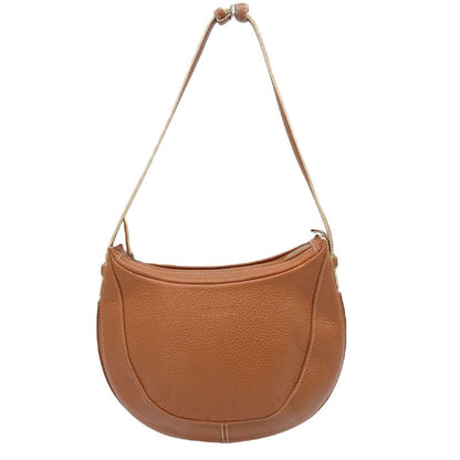Loewe 2way Shoulder Bag Handbag Logo Shape Push Leather Round Shape