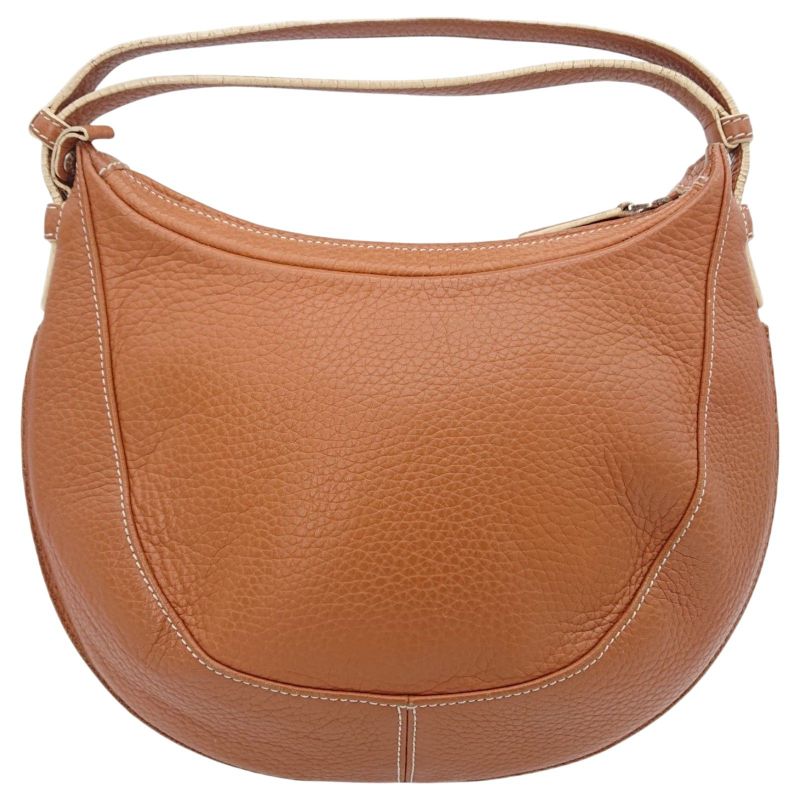 Loewe 2way Shoulder Bag Handbag Logo Shape Push Leather Round Shape