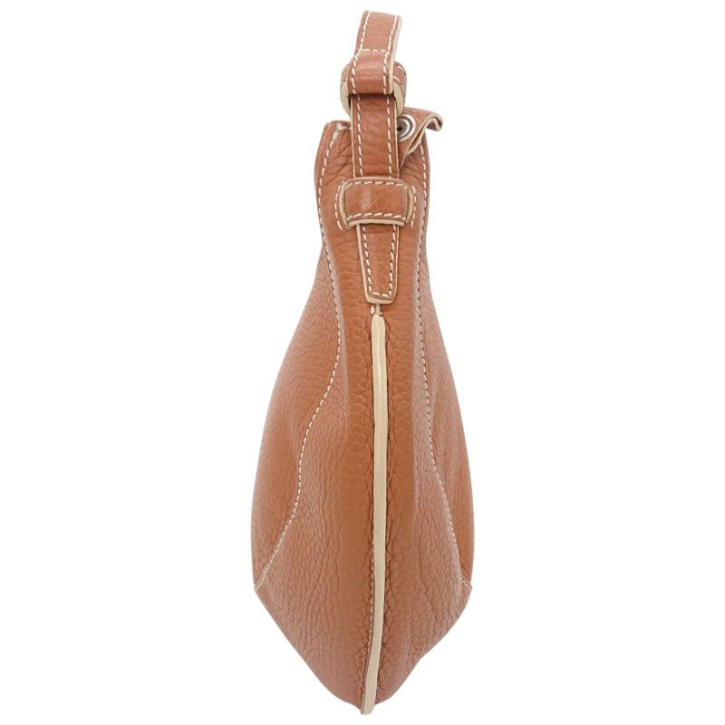 Loewe 2way Shoulder Bag Handbag Logo Shape Push Leather Round Shape
