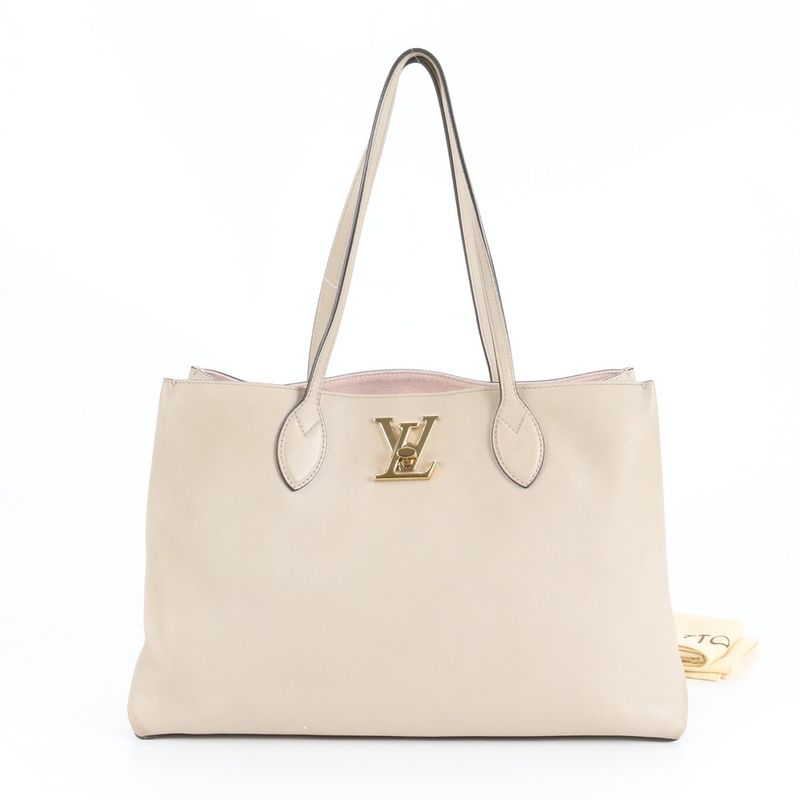 Louis Vuitton With RFID Lock Me Shopper Tote Bag Leather Shoulder M57346 A4