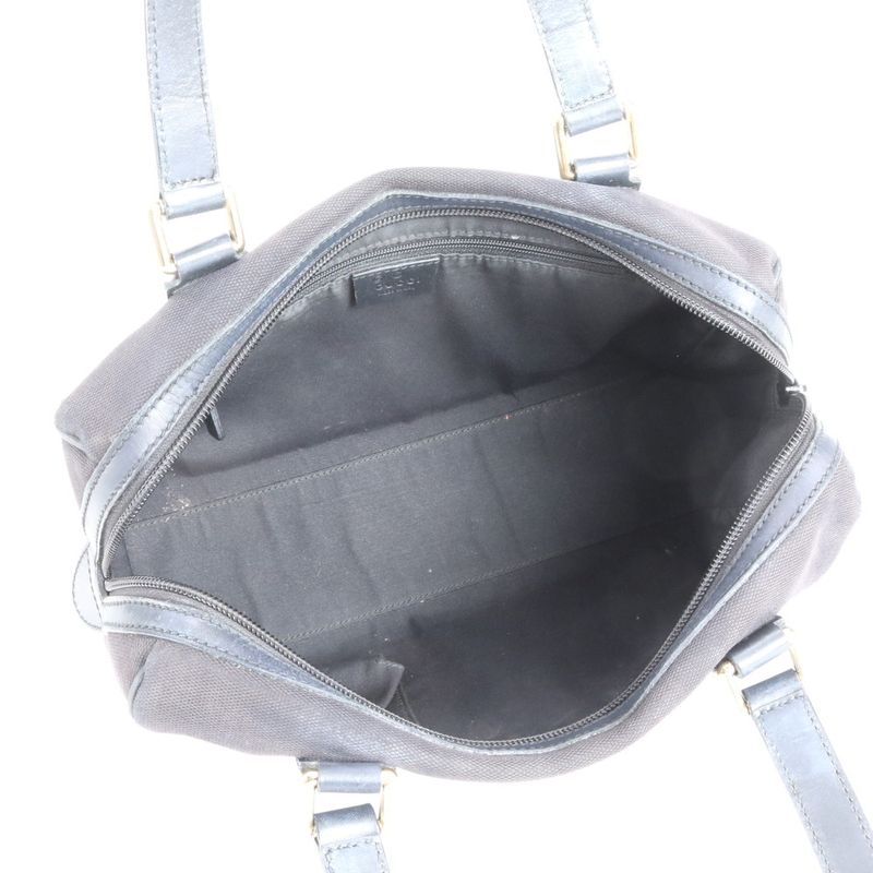 Gucci Leather Tote Bag Mini Boston Shoulder Hand 257289 Black Women's RCE Cy32-3