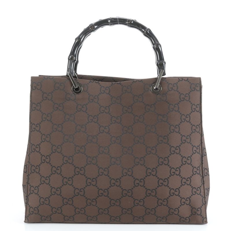 Gucci GG Bamboo Tote Bag Shoulder Brown 002 1010 A4 Ladies EEE Cy28-2