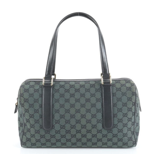 Gucci GG Canvas Mini Boston 257288 Leather Tote Bag Shoulder Black Women's CUE