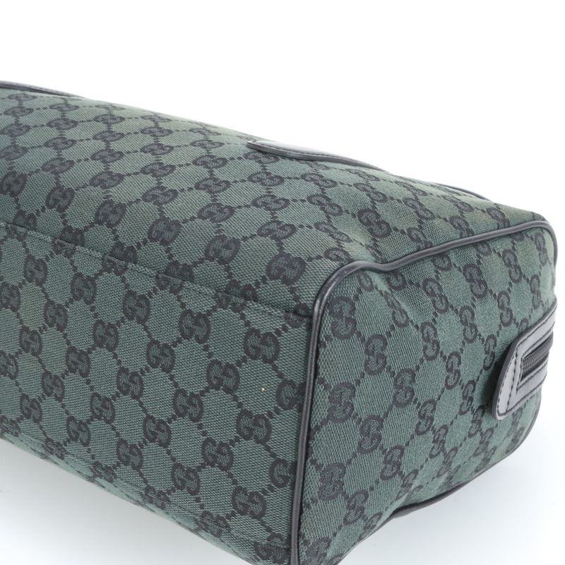 Gucci GG Canvas Mini Boston 257288 Leather Tote Bag Shoulder Black Women's CUE