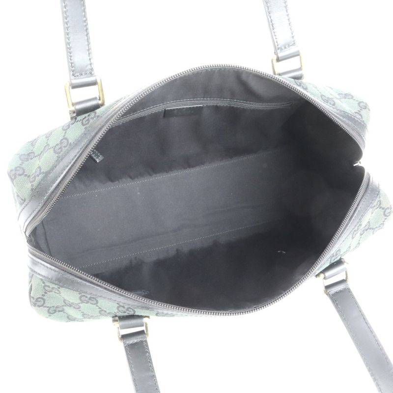 Gucci GG Canvas Mini Boston 257288 Leather Tote Bag Shoulder Black Women's CUE