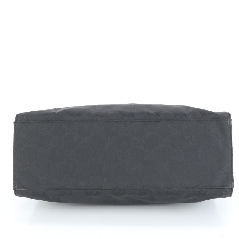 Gucci Bamboo GG Canvas 002 1010 Leather Tote Bag Shoulder Hand Black Women's