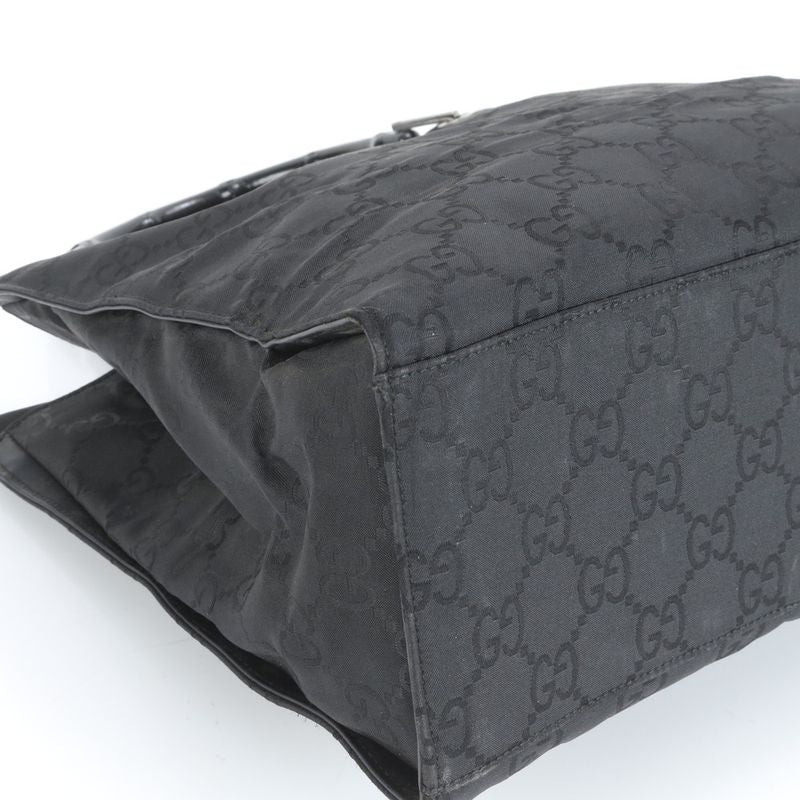 Gucci Bamboo GG Canvas 002 1010 Leather Tote Bag Shoulder Hand Black Women's