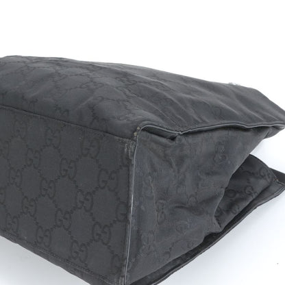 Gucci Bamboo GG Canvas 002 1010 Leather Tote Bag Shoulder Hand Black Women's